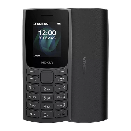 Nokia 105 Dual SIM Phone - Charcoal Black 2023 Model, Essential Mobile