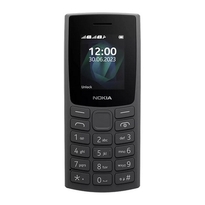 Nokia 105 Dual SIM Phone - Charcoal Black 2023 Model, Essential Mobile