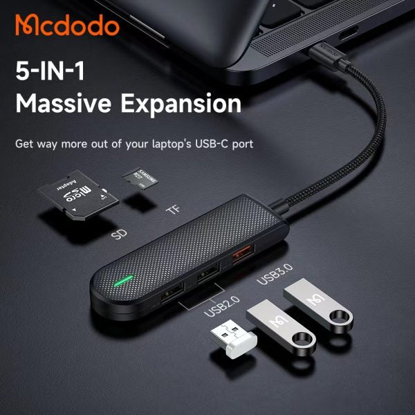 MCDODO HU-143 5‑in‑1 USB‑C Multi‑Port Expansion Hub for Laptop