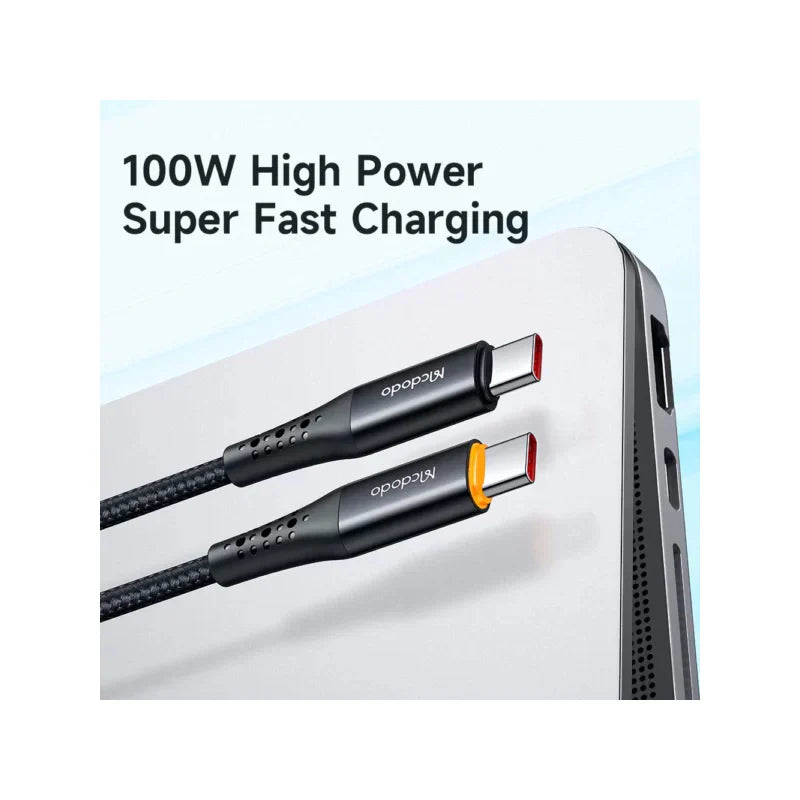 Mcdodo 100W USB-C to USB-C 1.8m Auto Power-Off Cable Black