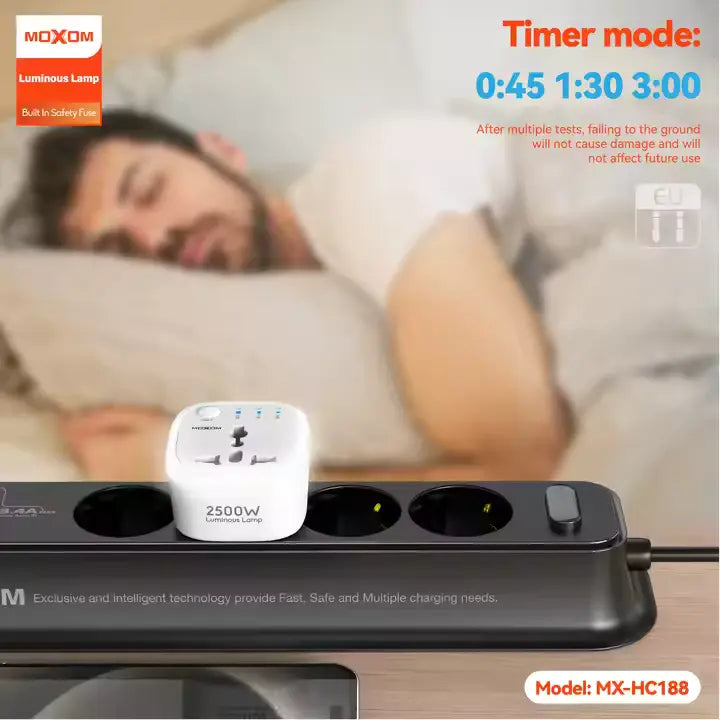 MOXOM Universal 10A Multi-Port USB Travel Charger EU Plug