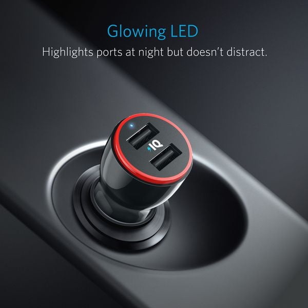 Anker PowerDrive 2 Dual USB 24W Car Charger Black