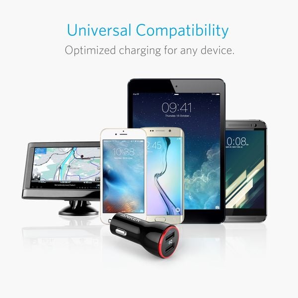 Anker PowerDrive 2 Dual USB 24W Car Charger Black