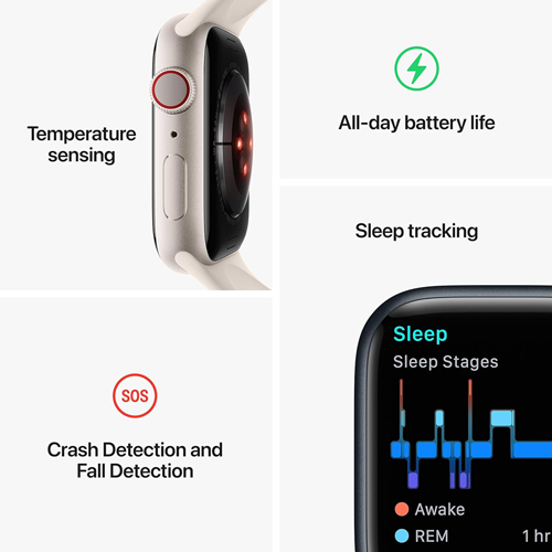 Apple Watch Series 8 GPS 41mm with Sport Band - (Middle East Version)