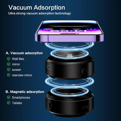 Smart Vacuum Suction Phone Holder with Type‑C Charging