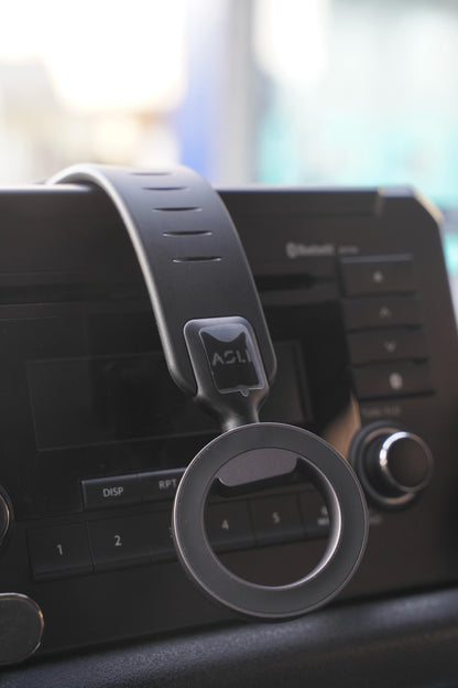 Asli Global Magnetic Ring Car Holder with Rotating Suction