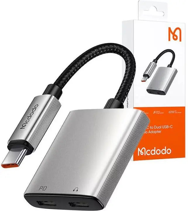 Mcdodo CA-5570 Dual USB‑C Audio & Fast‑Charging Adapter