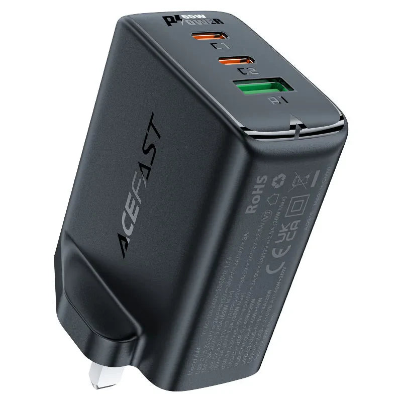 Acefast A44 GaN 65W Dual USB‑C and USB‑A Wall Charger