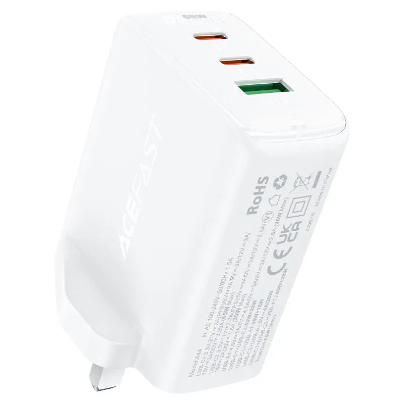 Acefast A44 GaN 65W Dual USB‑C and USB‑A Wall Charger