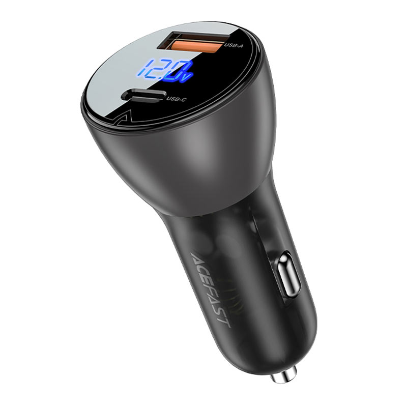 Acefast B6 63W Dual-Port Car Charger with LED Display