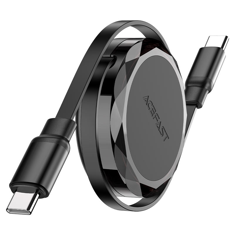 Acefast Retractable USB‑C Cable 60W PD Fast Charge 0.8m