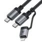 Acefast C20-01 Dual USB‑C Lightning & USB‑C Fast Charging Cable