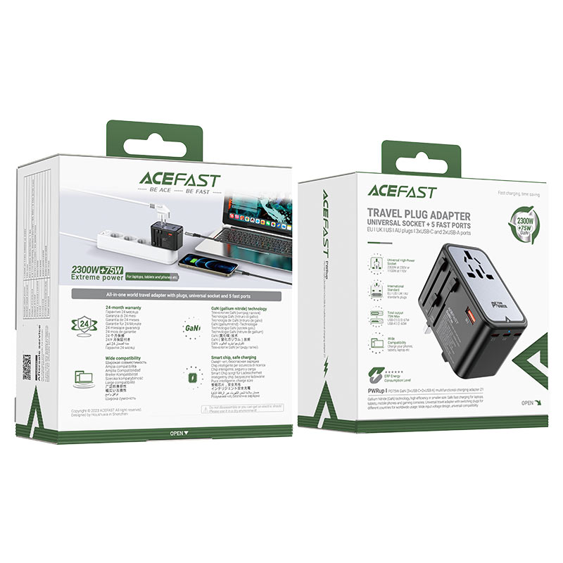 Acefast Z1 GaN 2300W Multi-Port 5‑Port Charging Adapter