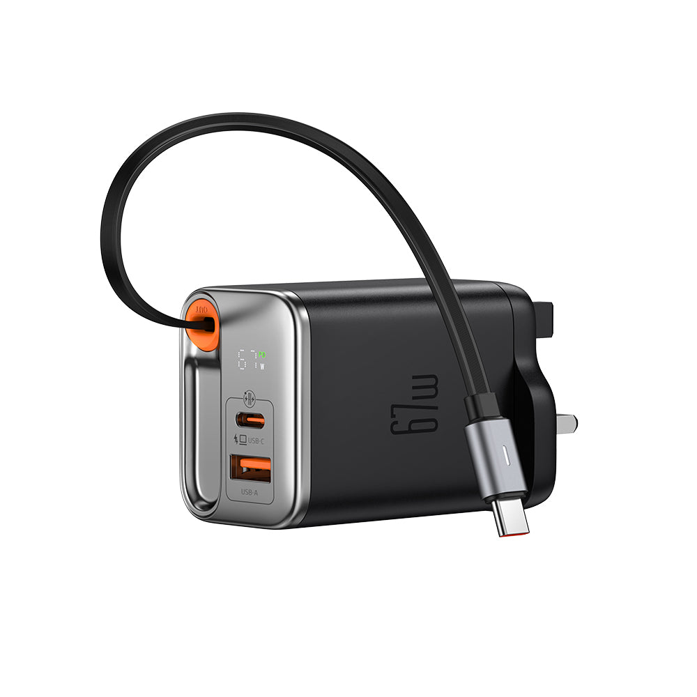 Mcdodo CH-409 67W GaN UK Travel Charger with Retractable Cable