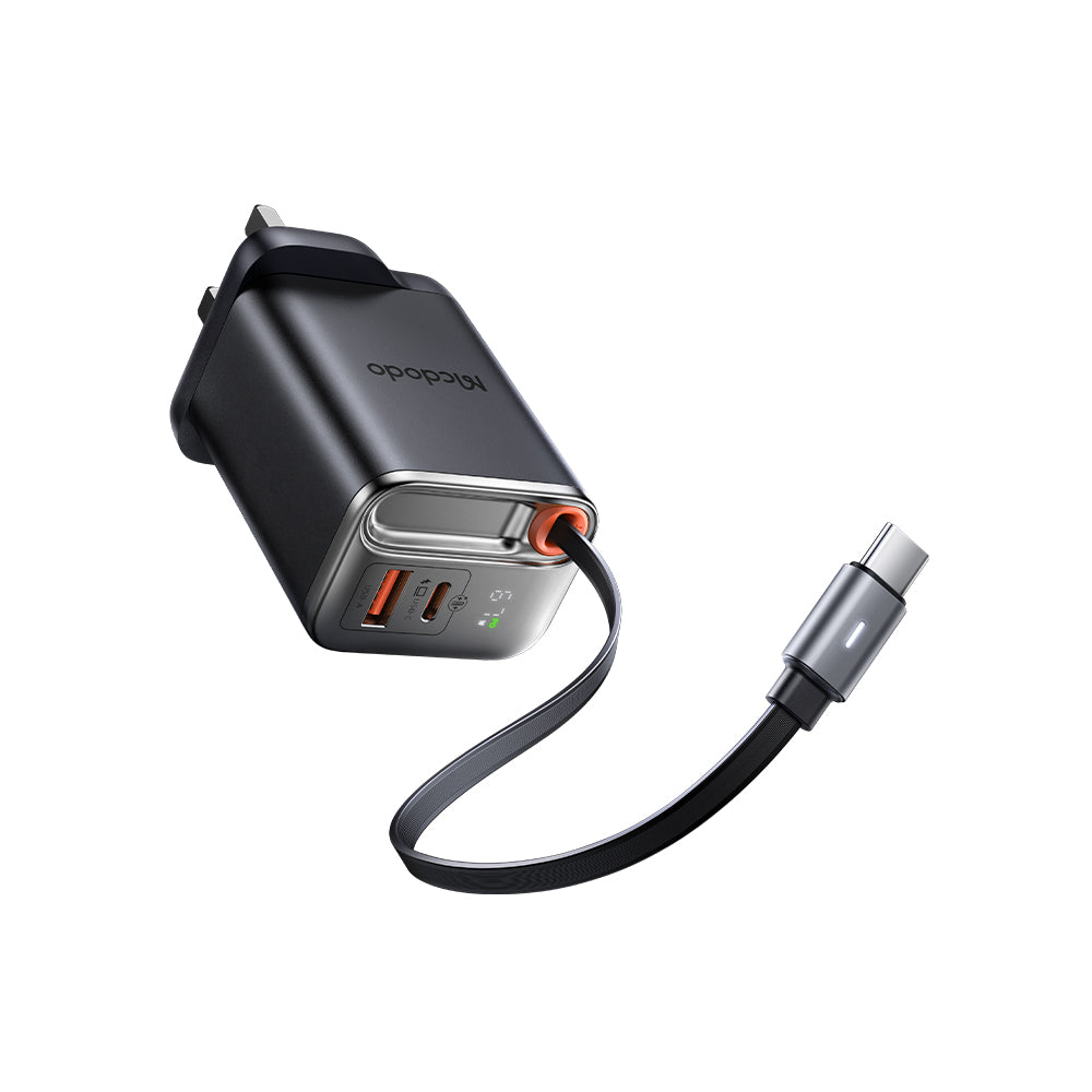 Mcdodo CH-409 67W GaN UK Travel Charger with Retractable Cable