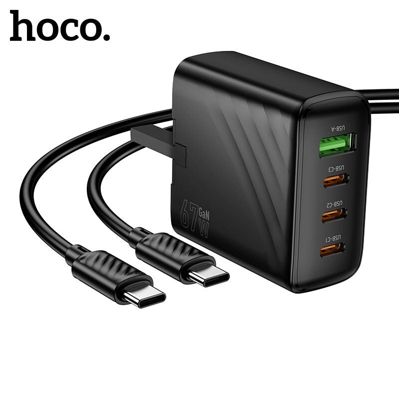 Hoco CS27B 4-Port 67W GaN Fast Charger with Type‑C Cable