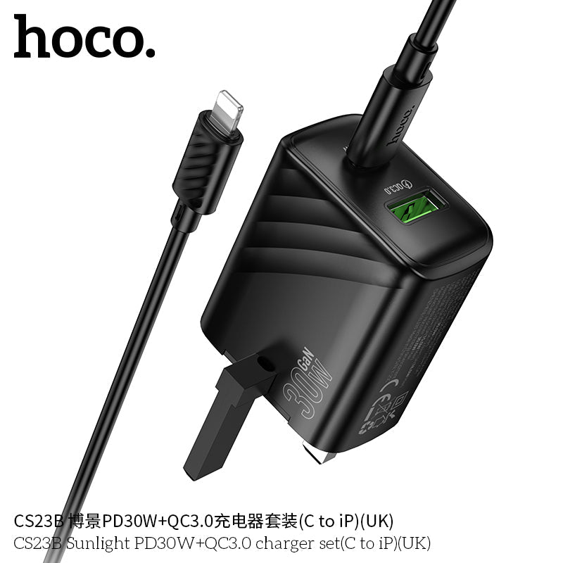 Hoco Sunlight 30W PD & QC3.0 Dual-Port Charger UK