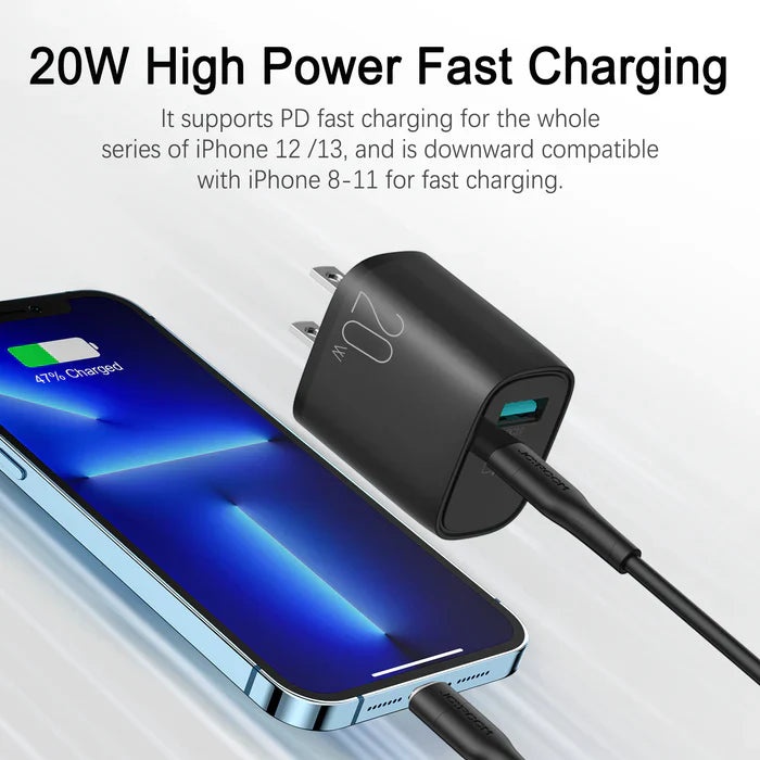 20W Dual-Port Fast Charger with PD3.0 and QC3.0 Support