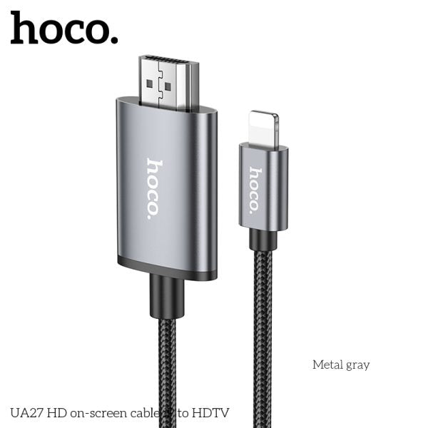 Metal Grey UA27 HD iPhone to HDMI On‑Screen Cable