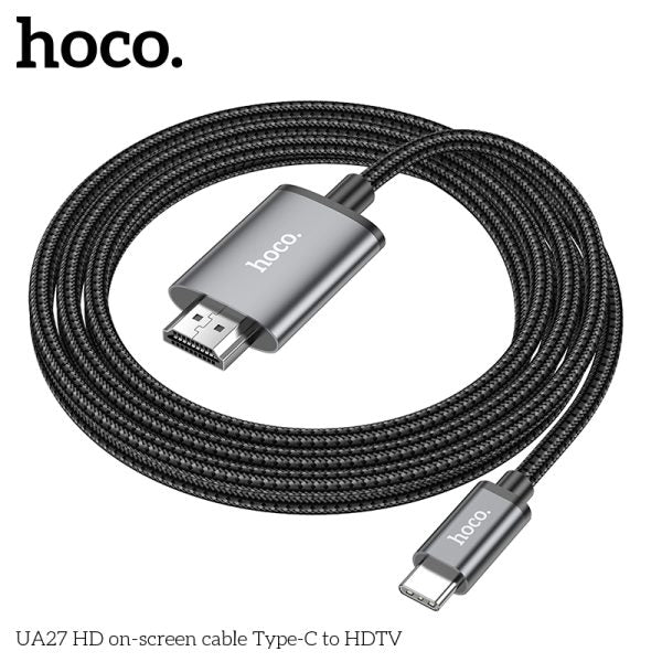 Hoco UA27 HD Type‑C to HDMI 2m Aluminium Cable – Grey