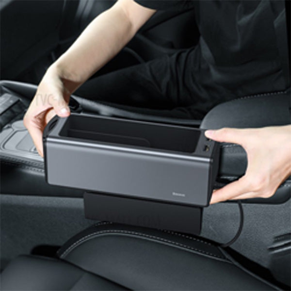 Baseus Deluxe Metal Armrest Console Organizer with Dual USB