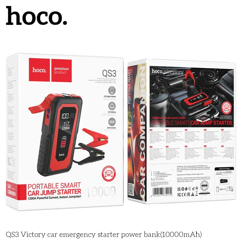 Hoco Victory 10000mAh Car Emergency Starter with QC3 Fast Charging