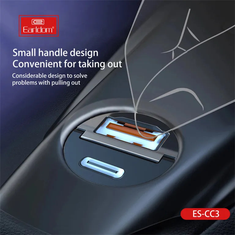 Earldom CC3 Car Charger with QC 3.0 Fast Charging