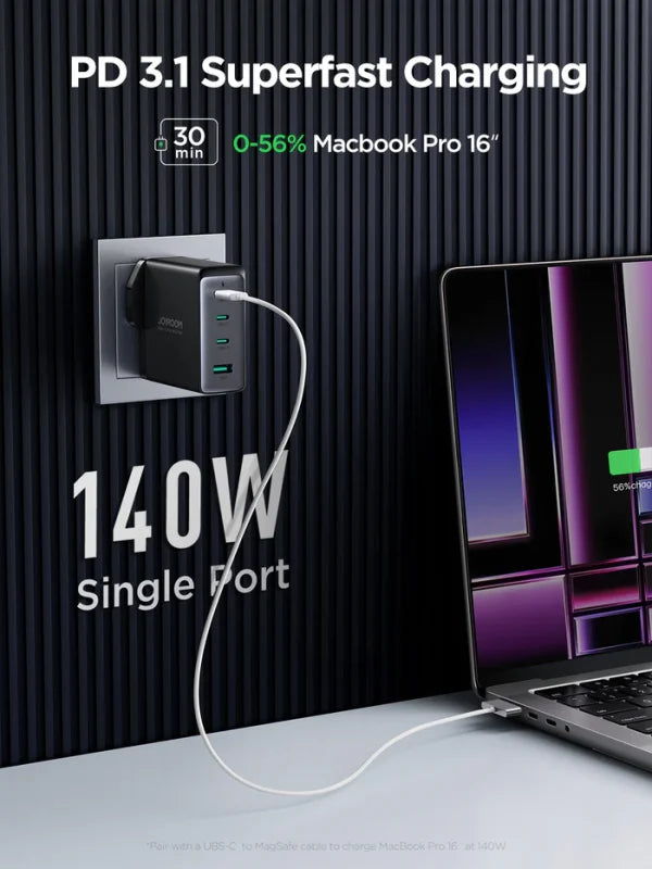 Joyroom 140W GaN Ultra Fast Charger with 240W USB‑C Cable