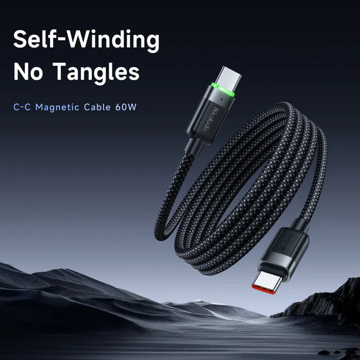 Mcdodo CA-2000 60W USB‑C to USB‑C Magnetic Self‑Winding Cable