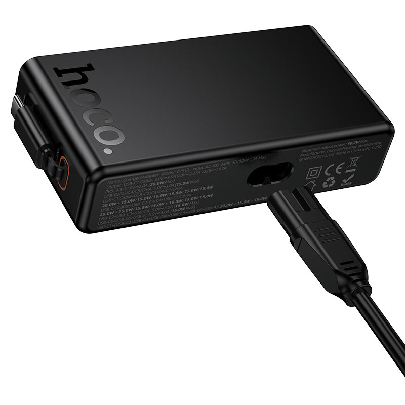 Hoco C151B Modern 50W PD Charger with USB‑C and USB‑A
