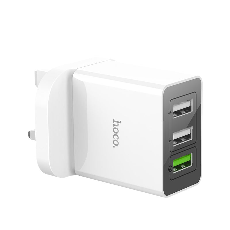 Hoco C48 Breakthrough QC3.0 Triple USB Wall Charger White