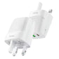 HOCO C85B Bright Dual Port PD20W QC3.0 Fast Charger White
