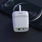 HOCO C85B Bright Dual Port PD20W QC3.0 Fast Charger White