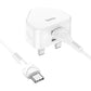 Hoco C90B Grandiose Dual Port Charger Set (iP) – White