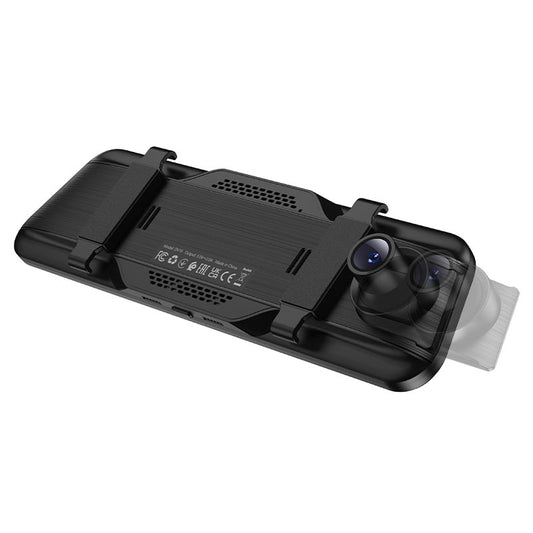 Hoco DV16 9.66‑inch Mirror Dual‑Channel Dash Cam with Touchscreen