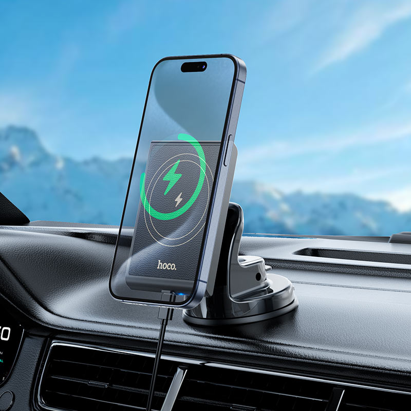 Precious Black Magnetic Wireless Fast Charging Car Holder
