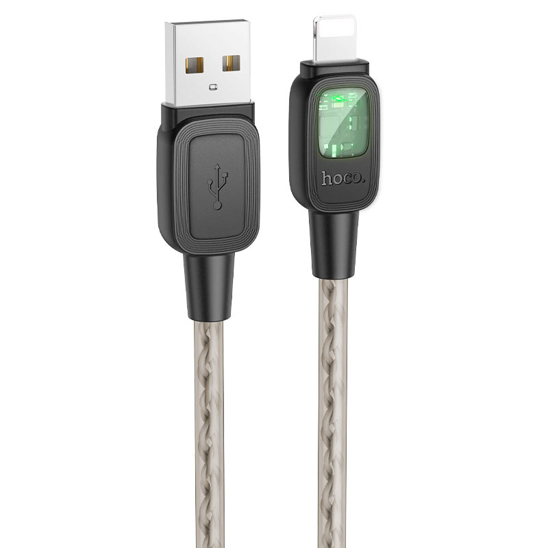 Hoco U124 Stone Silicone Intelligent Power‑Off Lightning Charging Cable – 1.2m