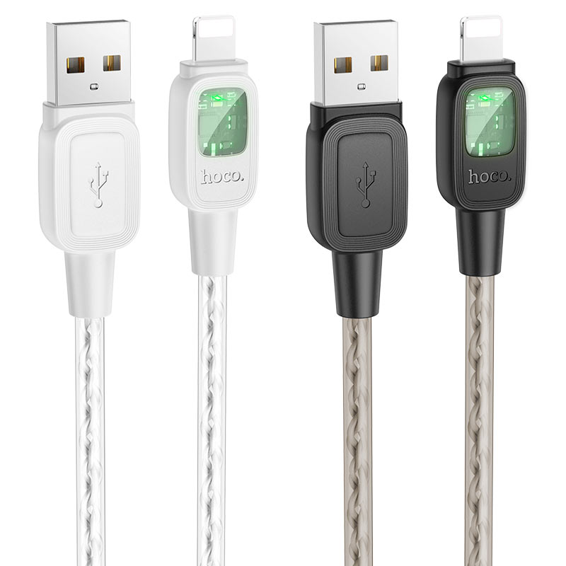 Hoco U124 Stone Silicone Intelligent Power‑Off Lightning Charging Cable – 1.2m