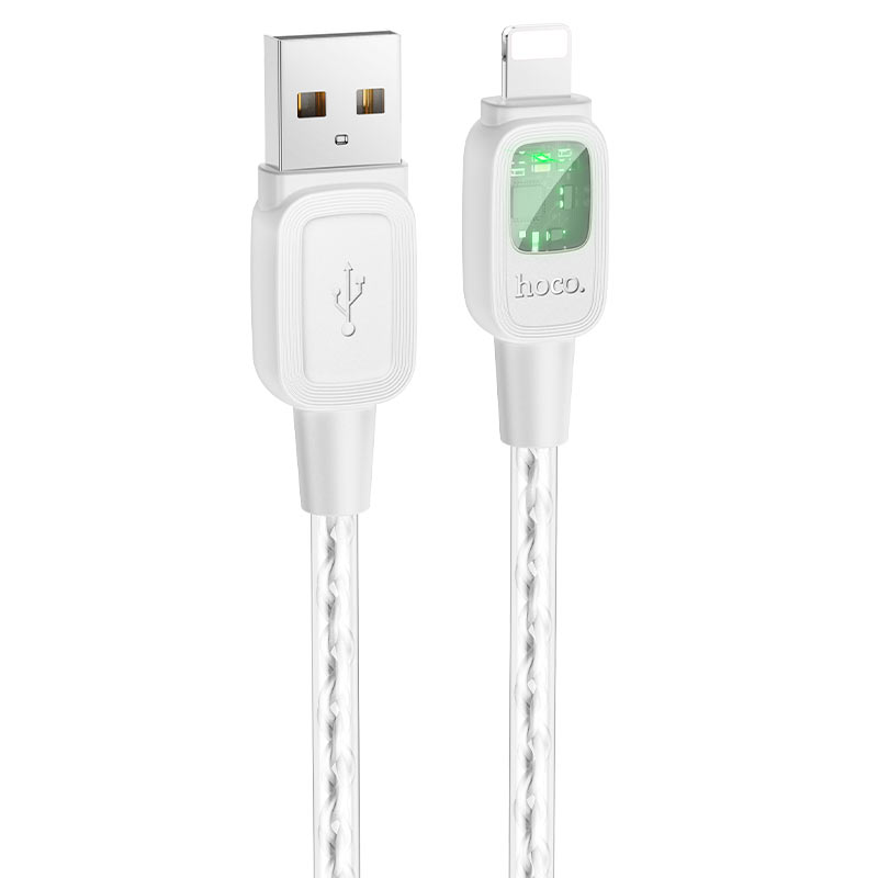Hoco U124 Stone Silicone Intelligent Power‑Off Lightning Charging Cable – 1.2m