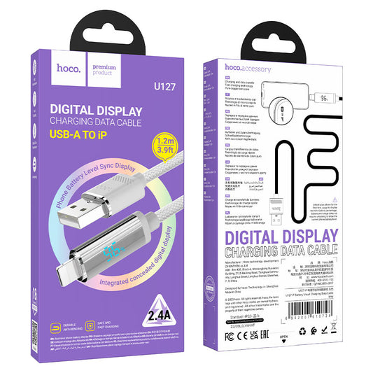 Hoco U127 1.2m USB‑A to Lightning Power Charging Data Cable