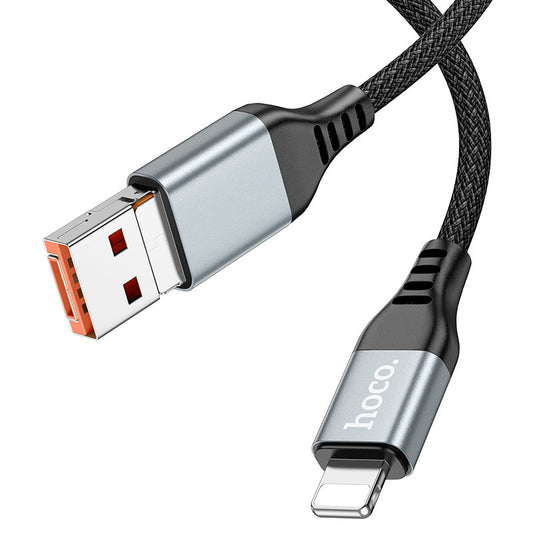 U128 Viking 2-in-1 USB-Type-C to Lightning Charging Data Cable Black