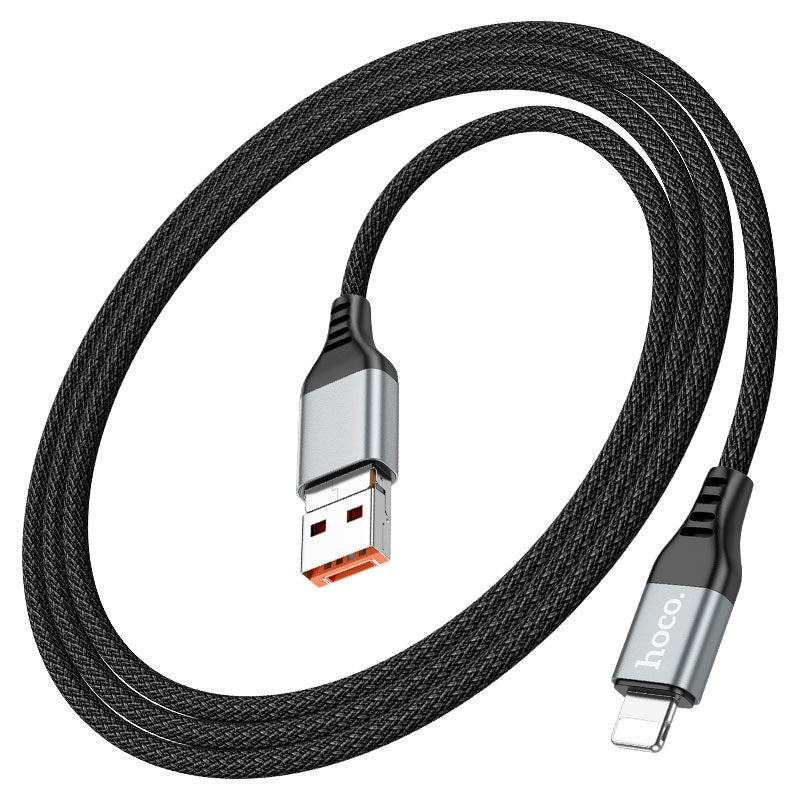 U128 Viking 2-in-1 USB-Type-C to Lightning Charging Data Cable Black