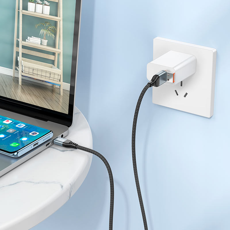 U128 Viking 2-in-1 1.2m USB‑C to USB‑C Fast Charging Cable