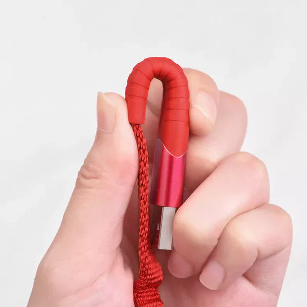 Hoco U78 Cotton Treasure Red Elastic USB‑to‑Lightning Data Cable