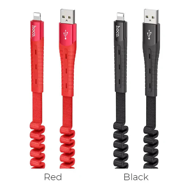 Hoco U78 Cotton Treasure Red Elastic USB‑to‑Lightning Data Cable