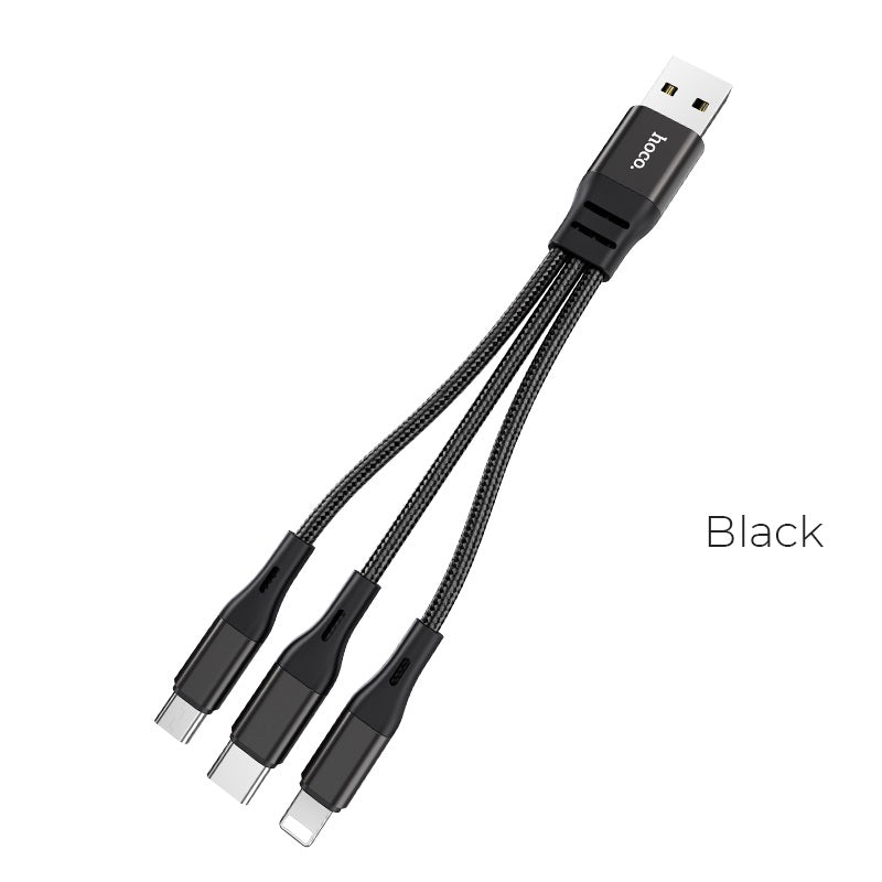 Hoco X47 3-in-1 Harbor 0.25m Lightning Micro USB‑C Cable
