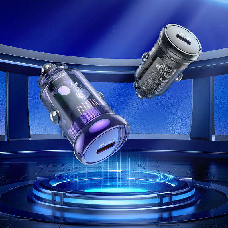 Hoco Z53 Sight 30W PD Single-Port Car Charger – Black