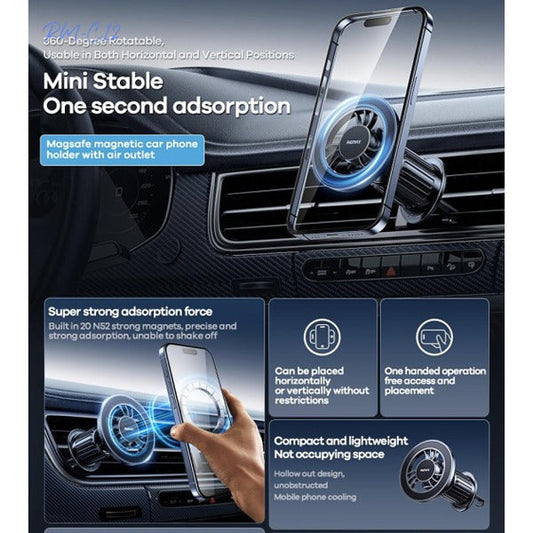 Remax RM-C12 Magnetic Air Vent Car Phone Holder Black