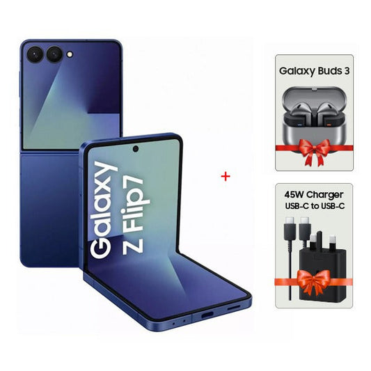 Samsung Galaxy Z Flip7 12GB RAM 256GB Blue Shadow Foldable 5G Smartphone