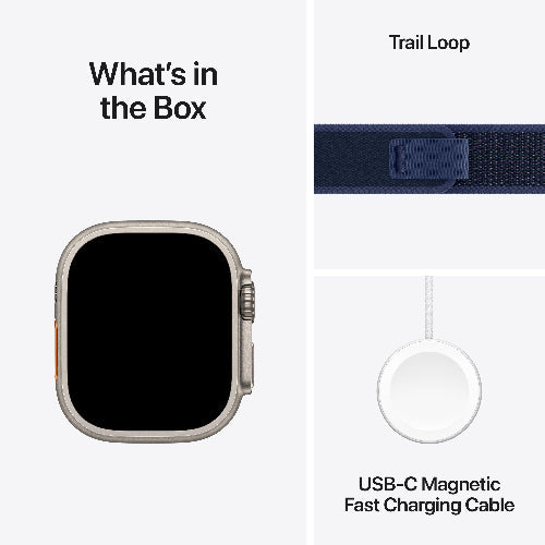Apple Watch Ultra 2 GPS + Cellular 49mm (MX4L3QA/A) Natural Titanium Case with Blue Trail Loop M/L (Arabic Edition)